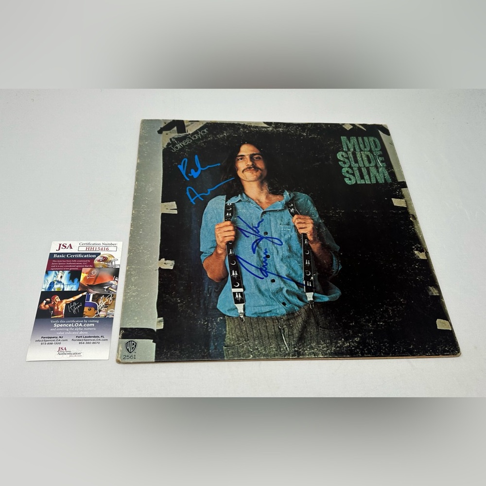 James‎ Taylor & Peter Asher signed Mud Slide Slim And Blue Horizon Album JSA COA